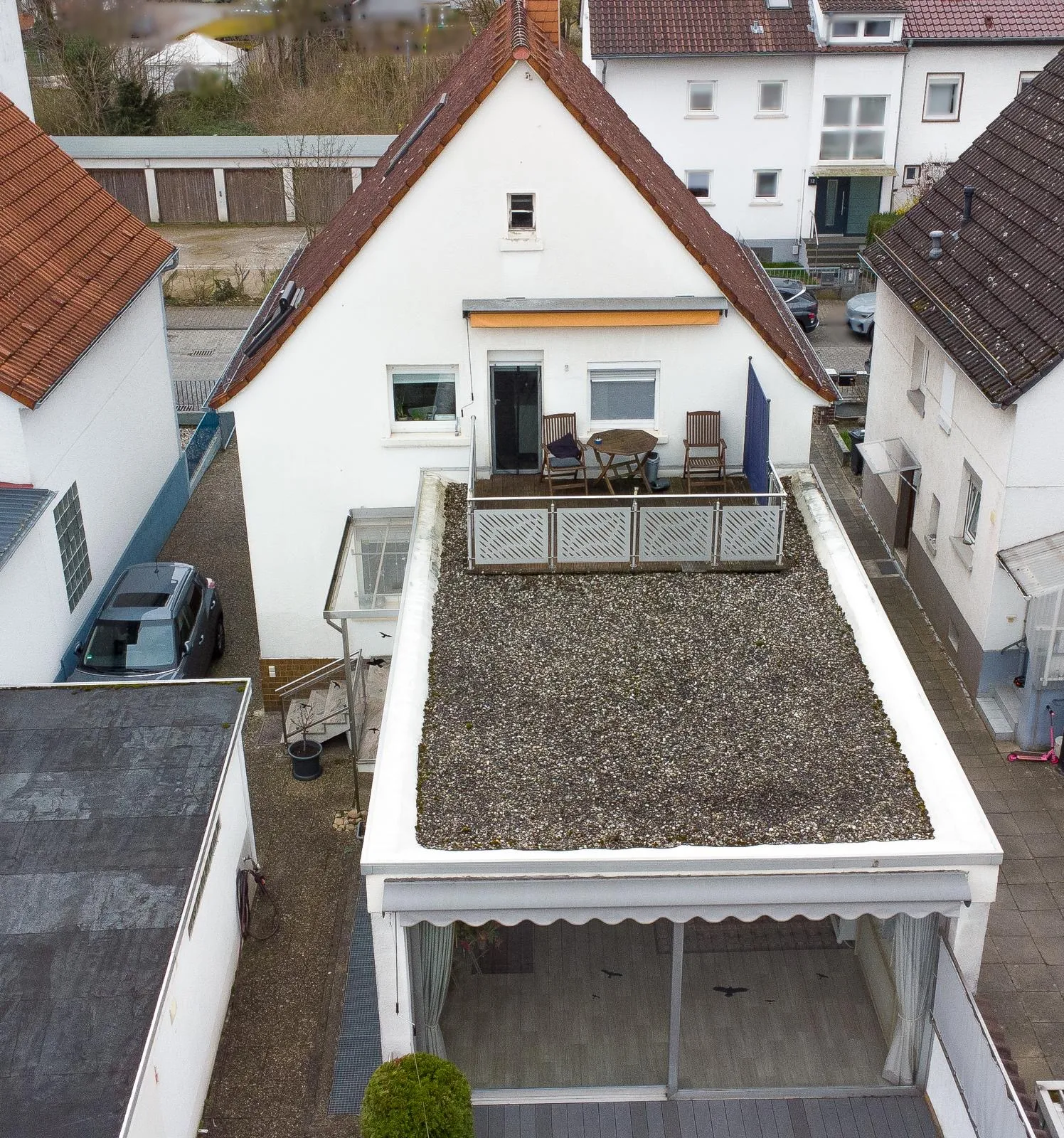 Wohnhaus in Darmstadt-Eberstadt aus der Vogelperspektive